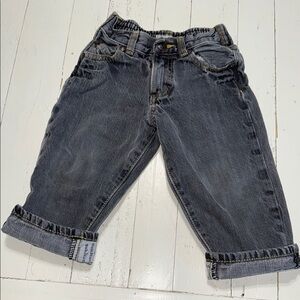 🧡2T vintage Osh Kosh Gray Kids Jeans with roll up bottom 5 pocket cute jeans!
